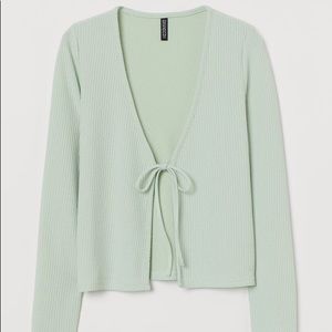 H&M Mint Green Ribbed Cardigan